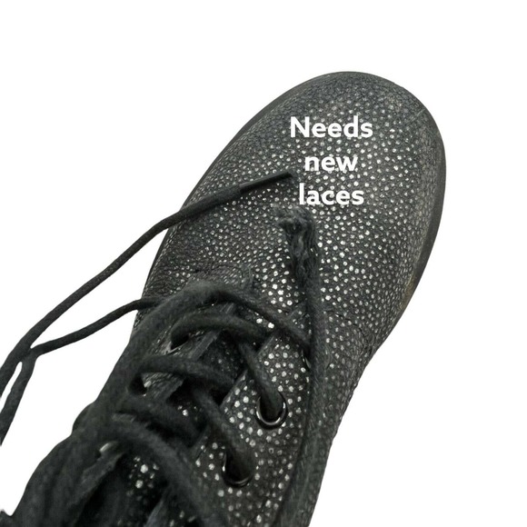 Dr. Martens Womens Pascal Black Gunmetal Speckles Lace Up Casual Combat Boots 8 - Picture 8 of 10